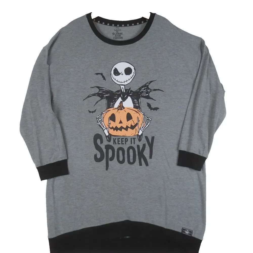 Tim Burton Nightmare Before Christmas Pajama Sleep Shirt Women 2X Keep It Spooky - Picture 1 of 8